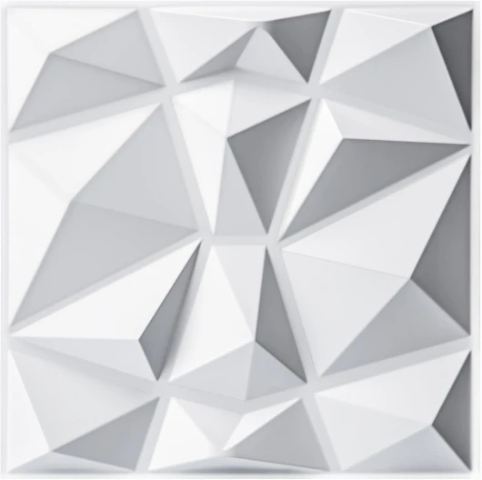 Lot de 33 panneaux muraux décoratifs 3D en forme de diamant, Blanc mat 30,5 x 30,5cm，en PVC incassable, recyclable, imperméable, sans ordeur, être peint