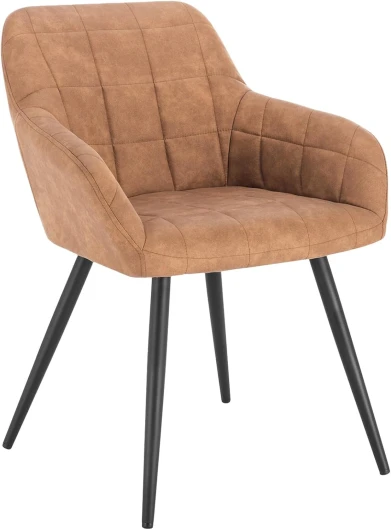 1 pièce Chaise de Salle à Manger Chaise de Cuisine rembourrée en Tissu Scientifique, Pied en métal,Brun BH224br-1
