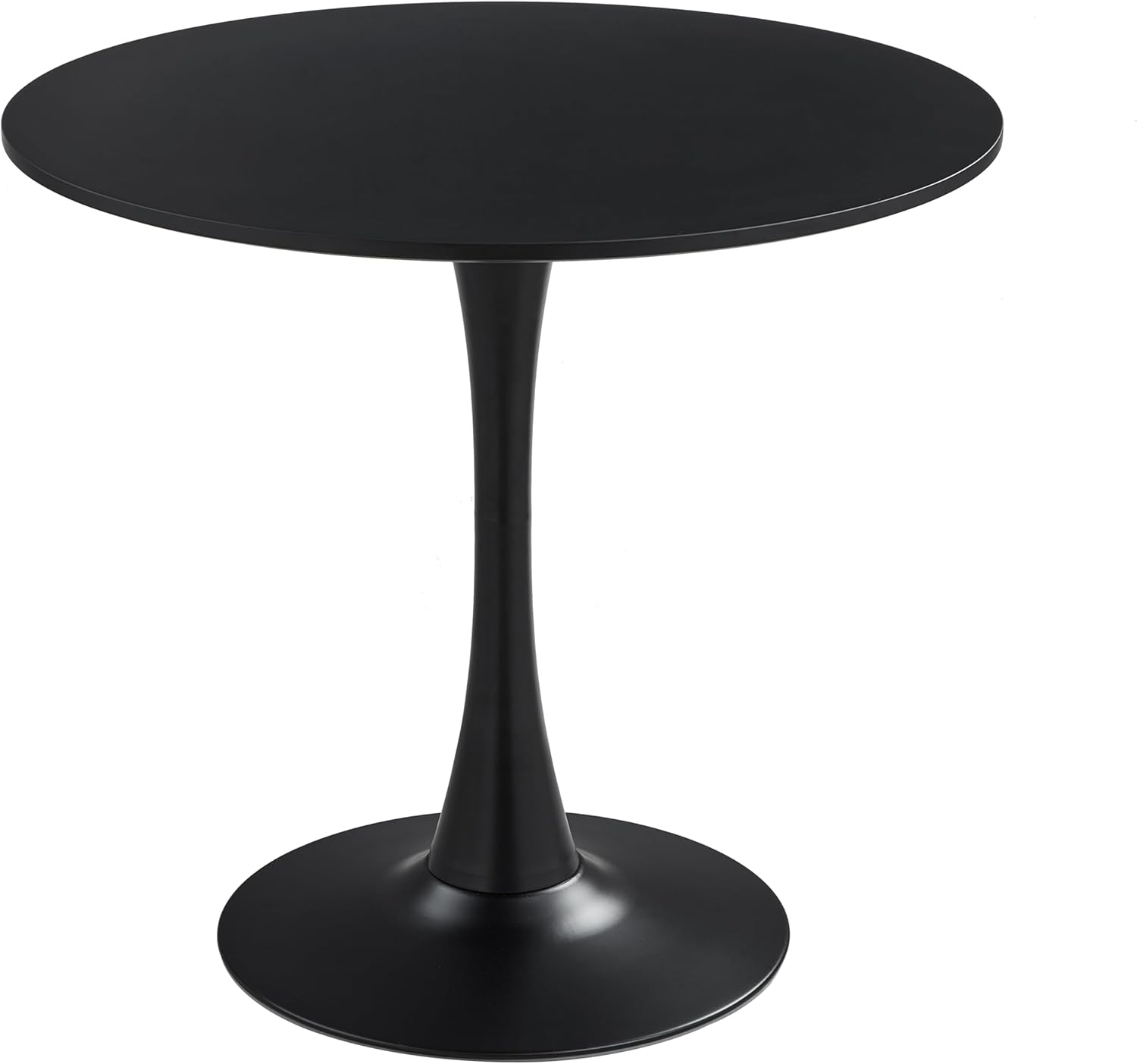 Table à manger ronde moderne HFFAIWM, noir, 60 x 70 x 80 cm, pour 4 personnes, design tulipe, laquée, pour intérieur