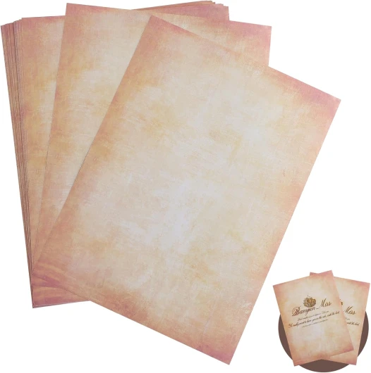 60 papier parchemin, papier a lettre, papier calligraphie 100g 287mm x 211mm - Convient pour les imprimantes jet d'encre, laser et photocopieurs, également inscriptible à la main.