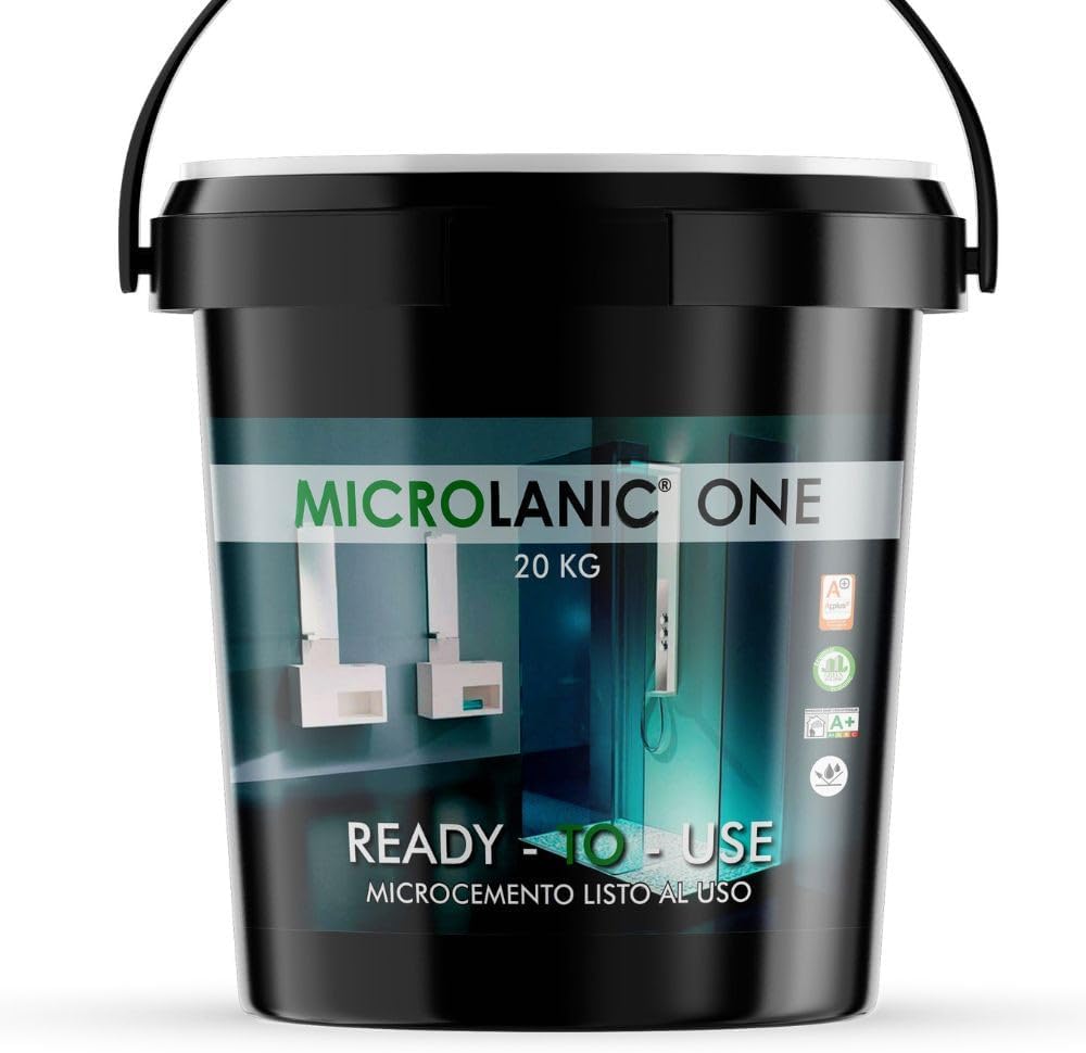 ONE ÉPAIS 20kg Béton ciré à gros grains prêt à l'emploi - Pour 14m2 - Préparation des supports sur murs et sols - Ce produit fait partie d'un système - Couleur blanc neutre.