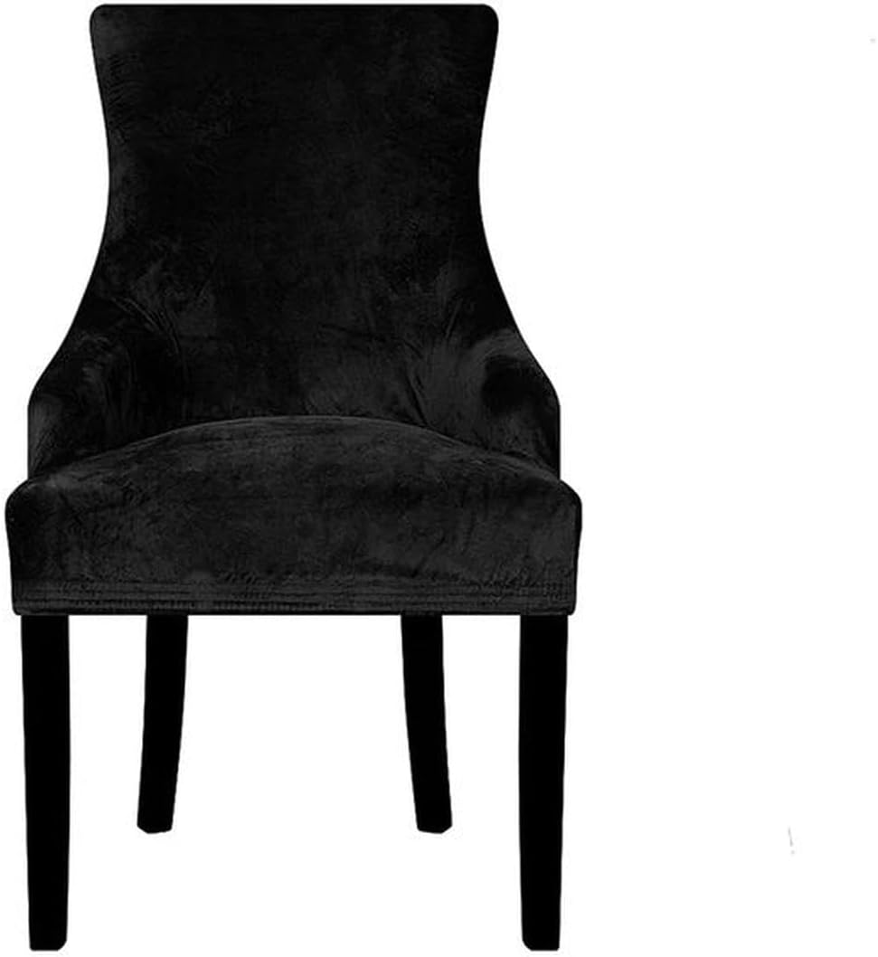 Housse de chaise à dossier à oreilles en tissu velours, style européen, bras incliné, grande taille, housse de chaise à dossier king size, lavable, pour la maison, l'hôtel, velours - 02-1 pièce