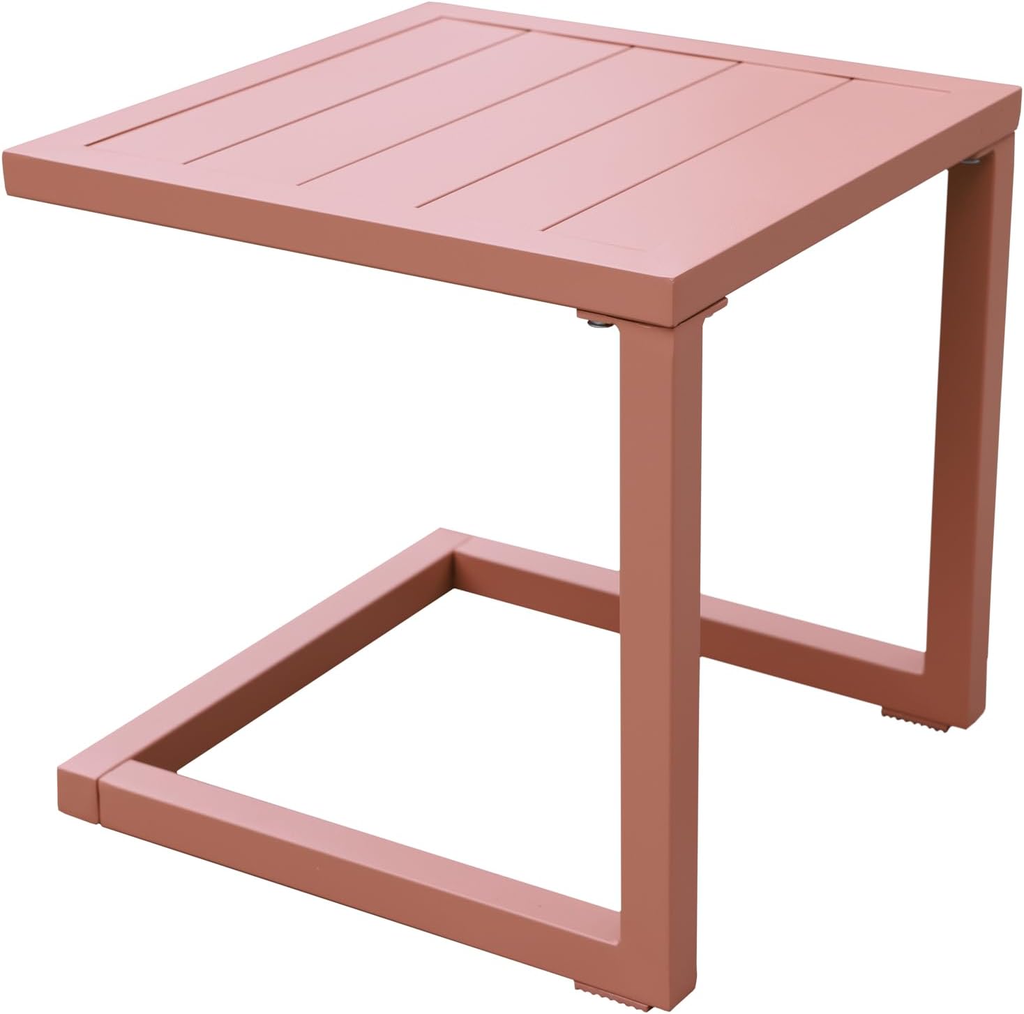Table d'appoint carrée Barbados en Aluminium Terracotta