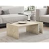 Élégante Table à café, Travertine, 86,8 x 32,4 x 50 cm, 100% mélamine, épaisseur 18 mm, Montage Mural, Design élégant en marbre