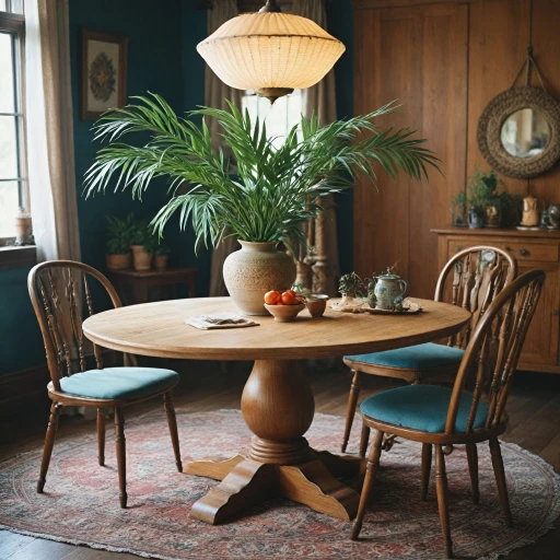 L'élégance intemporelle de la table ronde en bois avec pied central