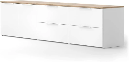 Meuble-paroi Wido, Blanc/Sonoma, 3 pièces