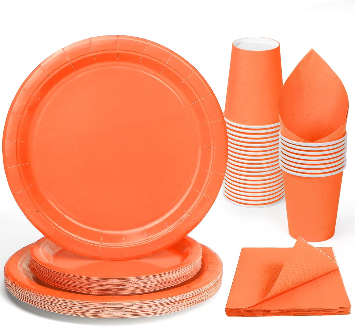 Lot de 96 accessoires de décoration de fête en papier orange pour enfants