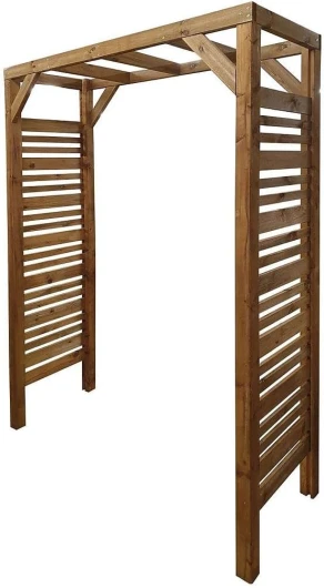 Pergola teintée Brun en Bois LIGN Z 0 m² - Cerland