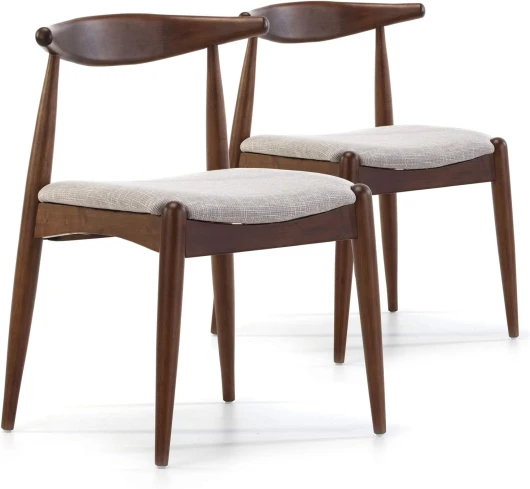 VS Venta-stock Pack 2 chaises Corzo Color Noyer, Bois Massif, 52,5 cm (Longueur) 50 cm (Profondeur) 74,5 cm (Hauteur)