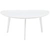 Table Basse Ovale de Salon, Manguier Massif et Pieds en Bois de chêne, Style Industriel, pour Salon, Chambre, 85CM(Blanc)