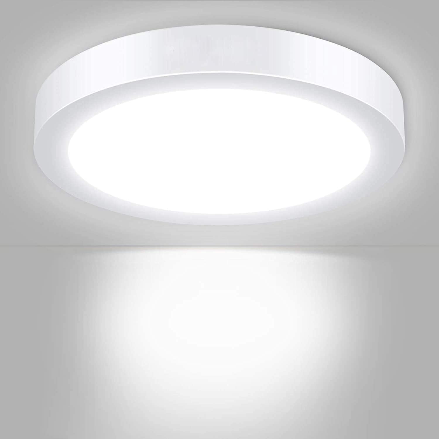 6W Plafonnier LED Rond Ultra Plate Lampes de Plafond, 480LM Blanc Froid Naturel 6000K, Ø12*3.8cm Luminaire Intérieur Parfait pour Chambre, Cuisine, Entreé [Classe énergétique A+]