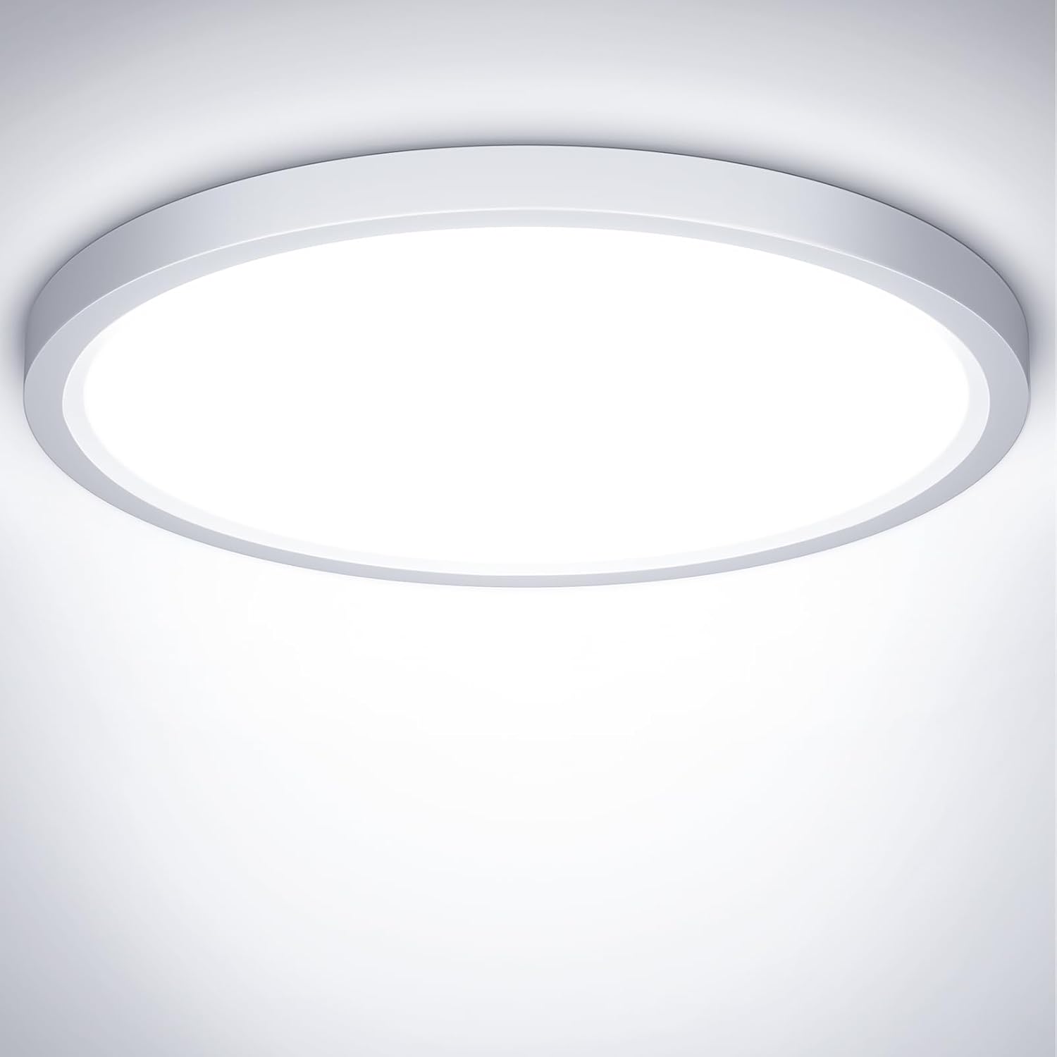 Plafonnier LED, 18W Luminaire Plafonnier Étanche IP44 Blanc Froid 6500K 1800LM, Lampe LED Chambre, Plafonnier Rond de 22cm Pour Chambre à Coucher Salle De Bain Salon Cuisine Bureau