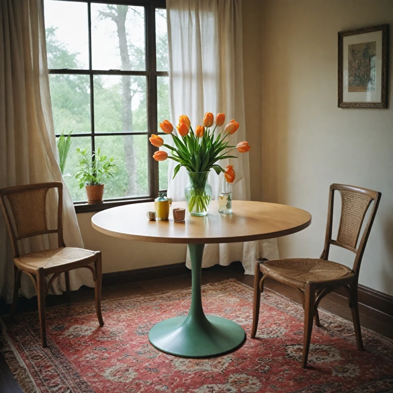 L'élégance intemporelle de la table à pied tulipe