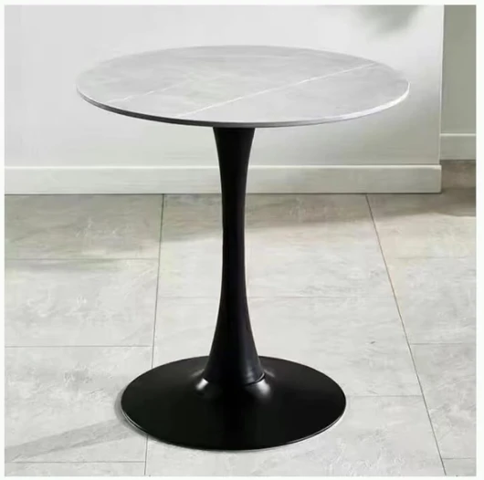 Table à Manger Ronde Moderne Tulipe, Plateau en Granit avec Piédestal en Métal pour Cuisine Et Salle à Manger, Table Basse, Table D'appoint De Loisirs(Size:60CM,Color:A)
