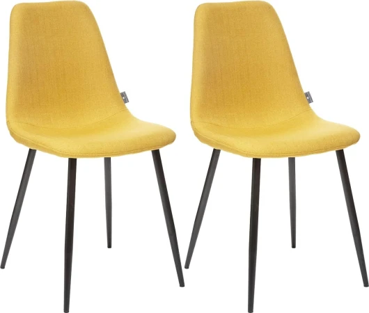 Lot De 2 chaises Style Vintage Pieds métal Noir Nathalia Atmosphera (2, Jaune)