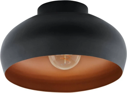 Luminaire plafonnier Mogano 2, lampe de plafond minimaliste pour salon et couloir, éclairage en métal noir et couleur cuivre, douille E27