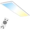 Leuchten Plafonnier LED rectangulaire encastrable blanc – Panneau LED 23 W dimmable – Température de couleur réglable par télécommande –7167-016 1,000 x 250 x 48 mm (L x B x H)