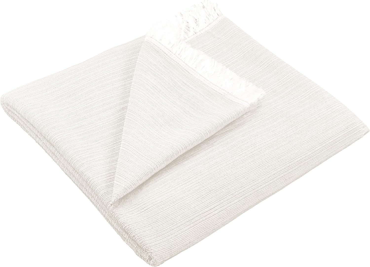 MINGCASA Plaid en Coton Four Seasons - Couvre-lit Multifonction pour Canapé, Couverture, Écharpe (Blanc, 180 x 290 cm)