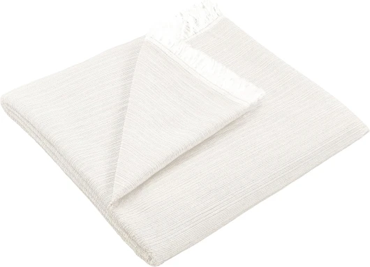 MINGCASA Plaid en Coton Four Seasons - Couvre-lit Multifonction pour Canapé, Couverture, Écharpe (Blanc, 180 x 290 cm)