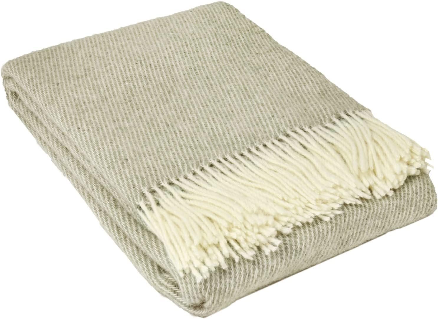 Couverture en Laine 140x200 cm, 100% Pur Produit de Moutons Néo-Zélandais, Plaid en Laine Doux pour Lit et Canapé, Jeté de Lit Élégant avec Franges – Nostra ZELANDIA Couverture Grande Taille