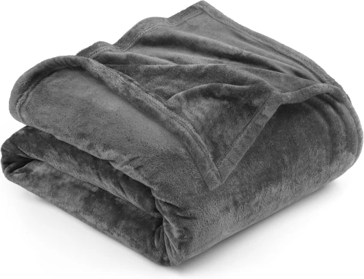 Couverture Polaire [200x150 cm, Gris] Plaid pour Lits, Canapés, Chaises et Divans - 300 GSM Couverture Chaude, Douce et Épaisse pour Toutes Les Saisons