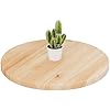 Manufaktur Plateau de Table Rond 50 cm en Bois Naturel - pour Table Basse Ronde ou de Chevet - Épaisseur : 28 mm - Couleur : Naturel