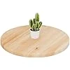 Manufaktur Plateau de Table Rond 50 cm en Bois Naturel - pour Table Basse Ronde ou de Chevet - Épaisseur : 28 mm - Couleur : Naturel