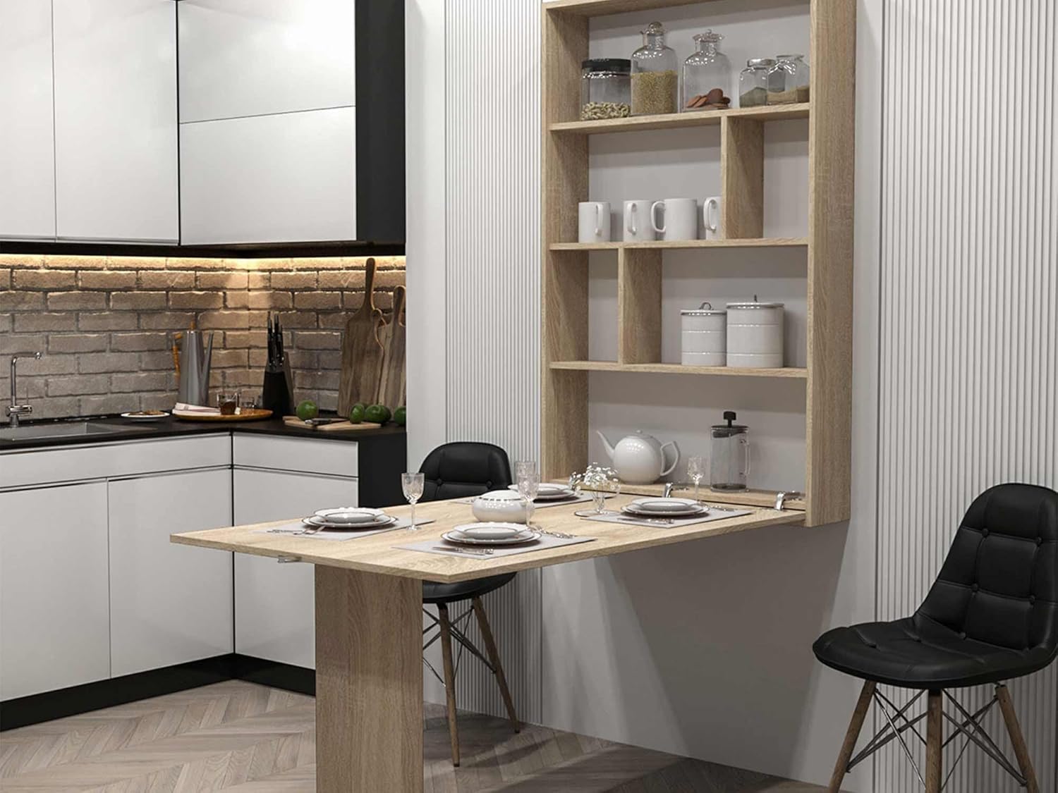 Best Mobilier - Table À Manger Mondrian Rectangulaire en Bois - Salle à Manger