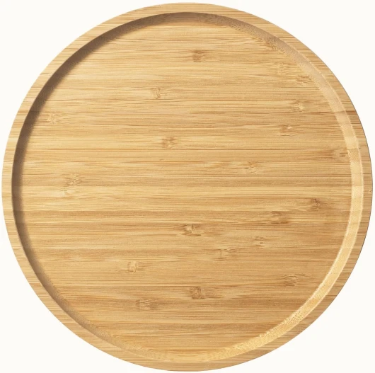 Plateau de Service en Bambou - Plat Rond de Présentation en Bois pour Charcuterie, Fromages, Desserts - 25 x 2 cm