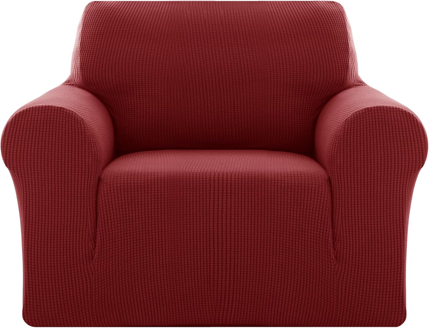1 Pièce Housse de Fauteuil 1 Place pour Chambre Adulte Extensible Revetement de Canapé Rouge Foncé