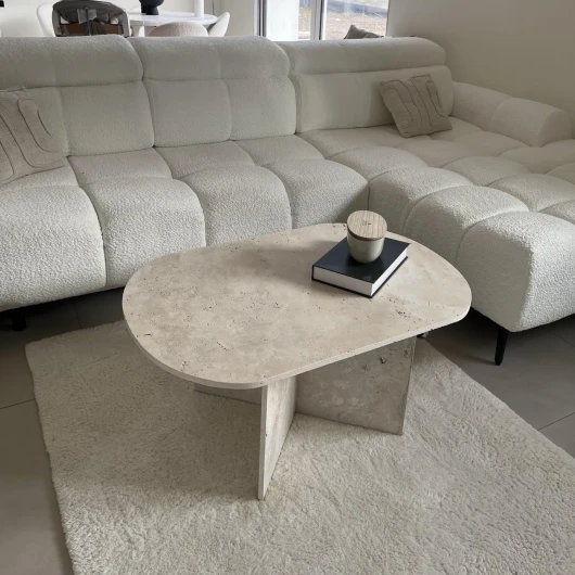 Table basse travertin ovale (Table seule)