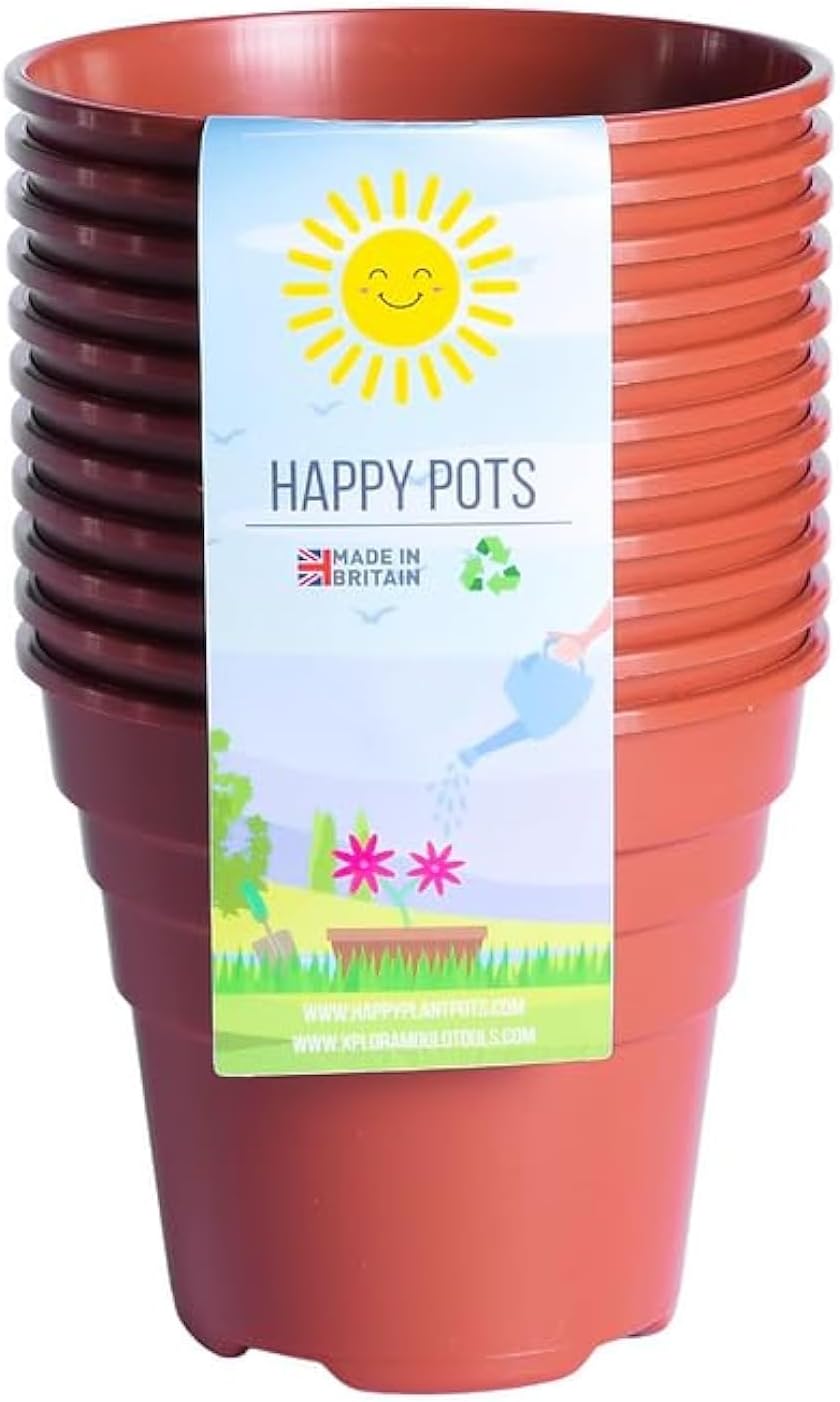 Lot de 10 pots de fleurs en plastique de qualité supérieure réutilisables pour intérieur/extérieur, décoration d'intérieur, jardinage, rond, robuste, résistant aux UV, recyclables, 10 cm,
