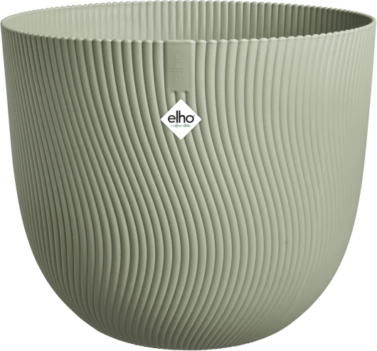 Sereh Round 40 - Pot de Fleur - Interieur & Extérieur - Plastique 100% Recyclé - Ø 39.0 x H 33.3 cm - Vert/Vert Scandinave