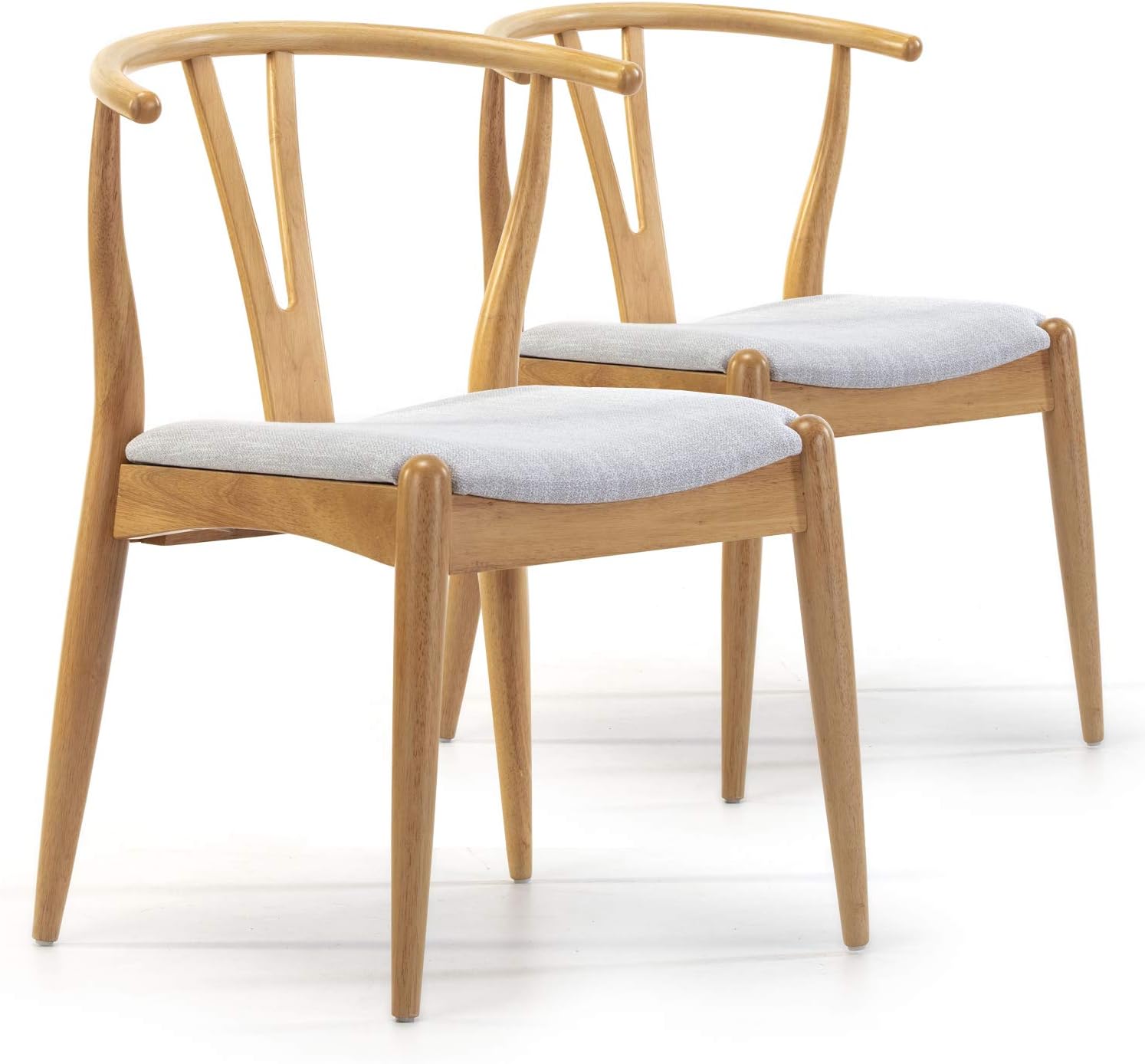 VS Venta-stock Pack 2 chaises Rustic, Couleur Chêne, Bois Massif, 55 cm (Longueur) 54,5 cm (Profondeur) 76 cm (Hauteur)