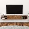 Meuble TV Suspendu, Étagère TV Flottante,Support de Télévision Flottant Fixé au Mur Centre de Console Multimédia de Divertissement Grande Armoire de Rangement pour Bureau à Domicile (147cm)