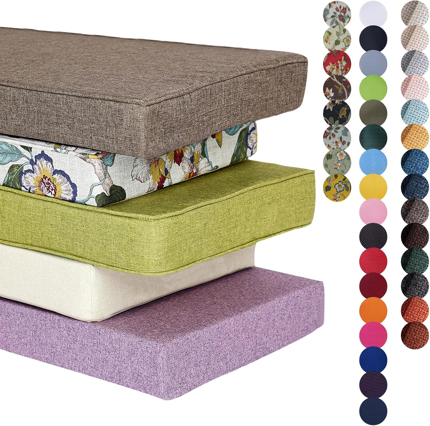 Coussin De Banc De Taille Personnalisée, Coussin Siège Meubles D'intérieur Et D'extérieur, Terrasse Jardin Extérieur, Remplissage en Mousse 45D, 2/3/4