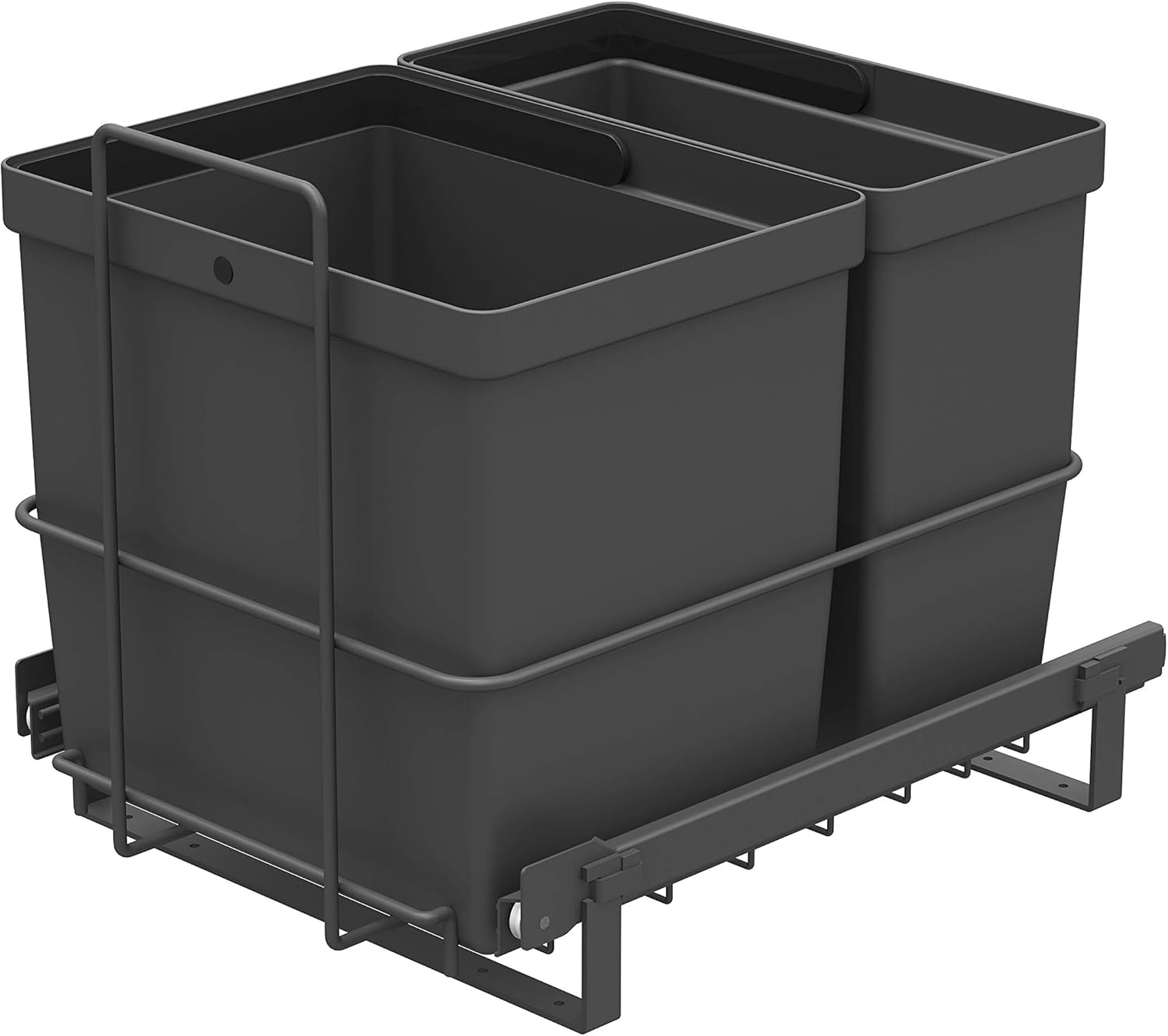 LM 64 Poubelle à monter extensible avec poubelle Anthracite 32,8 x 43,3 x 35,4 cm, anthracite, 11L + 16L