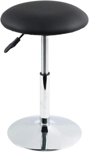 FURWOO Tabouret de Travail Rond en Cuir Synthétique Tabouret de Coiffeur Rotation de Hauteur Réglable Convient pour Le Bureau à Domicile Hôtel Salon Salon Salle de Consultation (Noir)