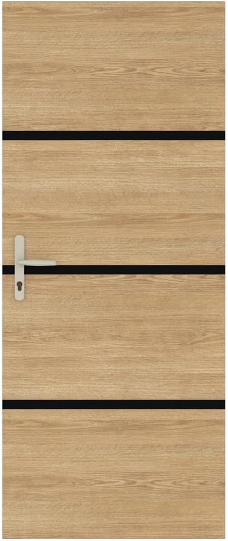 NORDLINGER PRO Kit de rénovation de porte décor chêne et profilés noirs - Modèle Non encollé