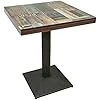 Table de Bar Industrielle Rétro 60*60*75cm - Carrée en Métal et Bois pour Cuisine et Bistrot (3)