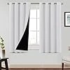 BellaHills 100% Rideau Occultant,2 Panneaux Rideaux Occultant Thermique Isolant,Tenture Opaque à Oeillets Isolation Lumiere,pour Salon et Chambre,140x145CM,Blanc