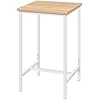 Table Bar, Table Haute Cuisine, Mange Debout, Îlot Central Cuisine Carré, Structure en Métal, Style Scandinave, Chêne Clair + Blanc
