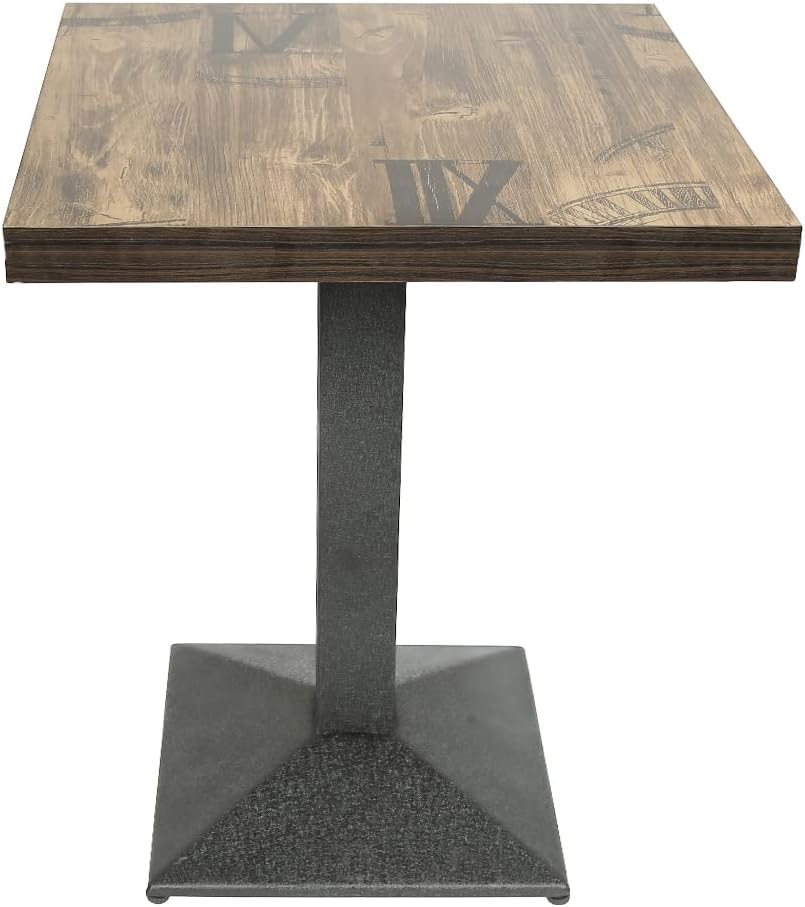 MUL-BOUTIQUE Table carrée, Table Pied Central, Table à Manger, Table de Bar Style Industriel, Charge maximale 120KG, 60 x 60 cm (Rétro)