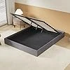 Lit Coffre, Sommier à Lattes en Bois Flexible, Cadre en Tissu Gris, lit Stable et Solide - Grand Espace de Rangement sous Le lit - (Gris, 160 x 200 cm)