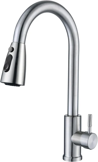 Cieex Robinet Cuisine avec Douchette Extensible Mitigeur Cuisine en Acier Inoxydable Robinet Douchette Cuisine de Rotatif à 360°, Finition Brossée, 3 Modes de Réglage du Débit D'eau