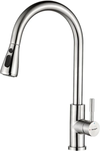 Robinet de Cuisine avec Douchette Extensible 360° Pivotant, Mitigeur Cuisine à Arc Élevé pour Évier de Cuisine,3 Modes de Pulvérisation, Acier Inoxydable Économe en Eau, Design Moderne,M22137