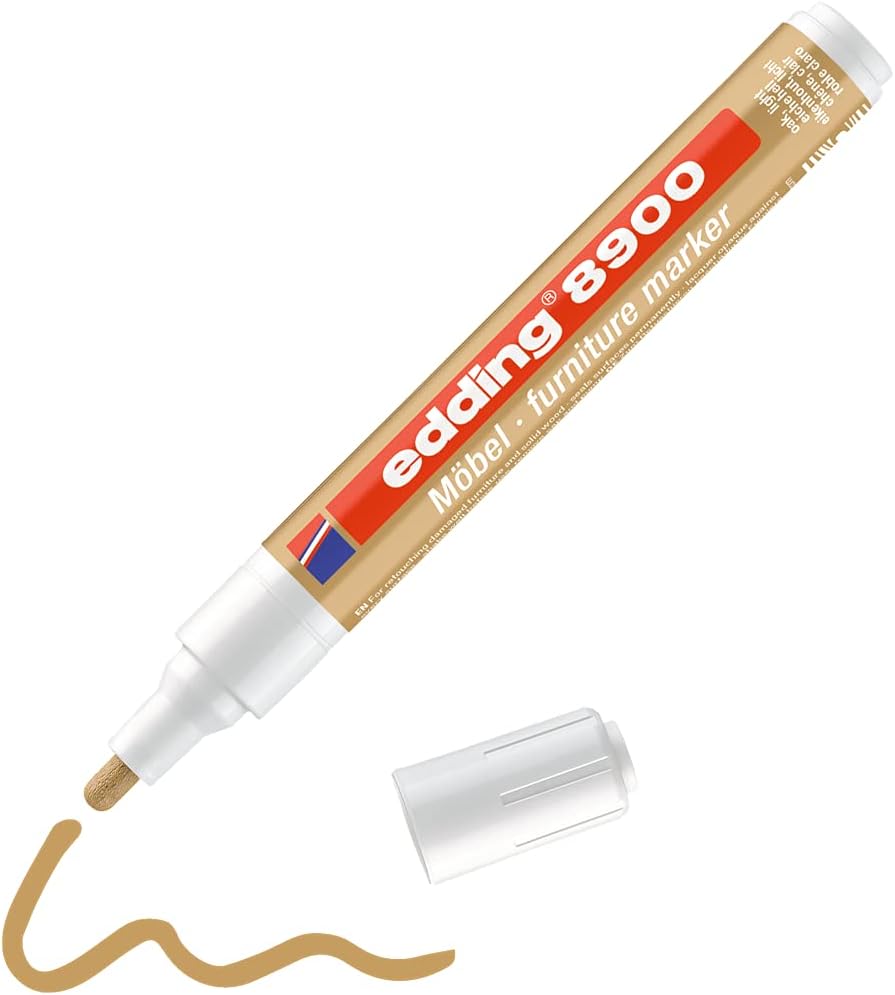 8900 marqueur pour meuble - chêne clair - pointe ronde 1,5-2 mm - pour éliminer et corriger les rayures des meubles, les éraflures et les taches des placages, du bois massif