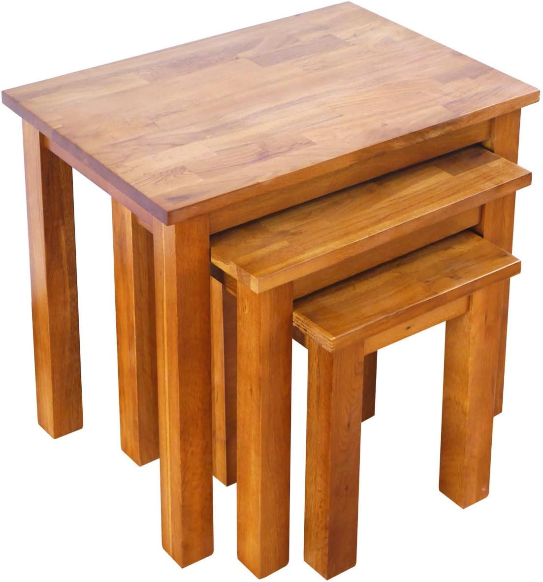 Aurotrice Lot de 3 tables gigognes en chêne massif