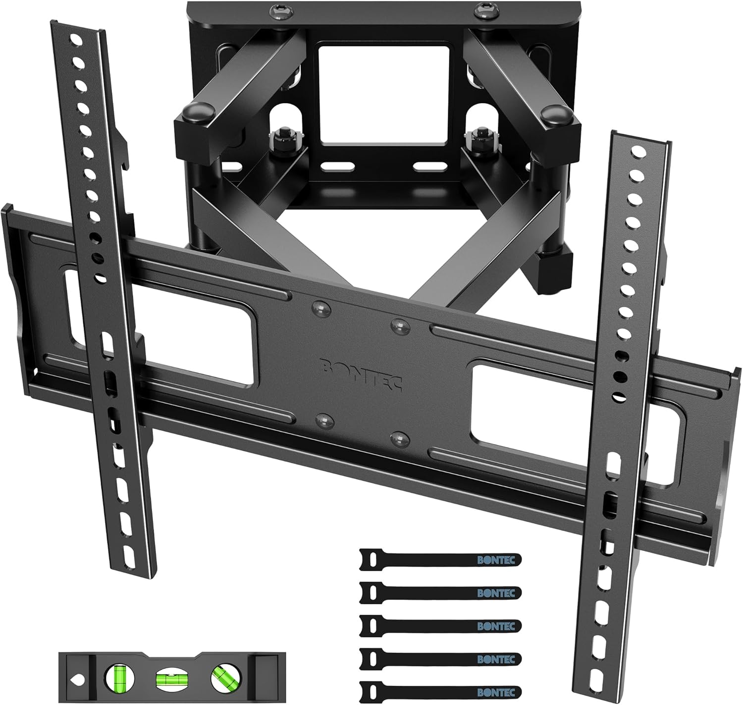 Support Mural TV Orientable et Inclinable pour Téléviseur LED/LCD/Incurvée de 23-70 Pouces, Support TV Mouvement Complet avec Double Bras Capable à Tenir 45 kg, VESA 400x400mm