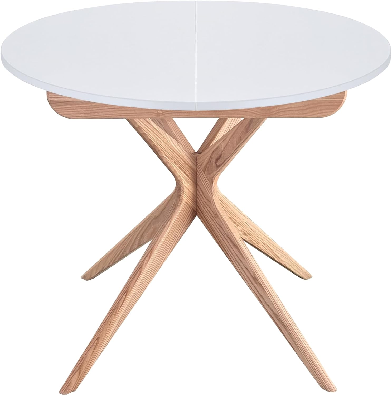 Ronde Extensible Table à Manger 90cm Jubi Blanc